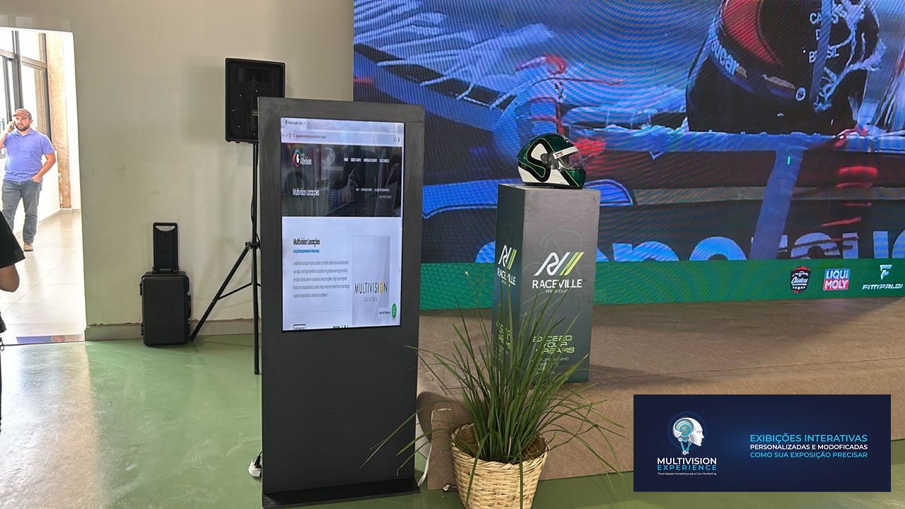   Totem Interativo Touch Screen para Credenciamento e Marketing Digital