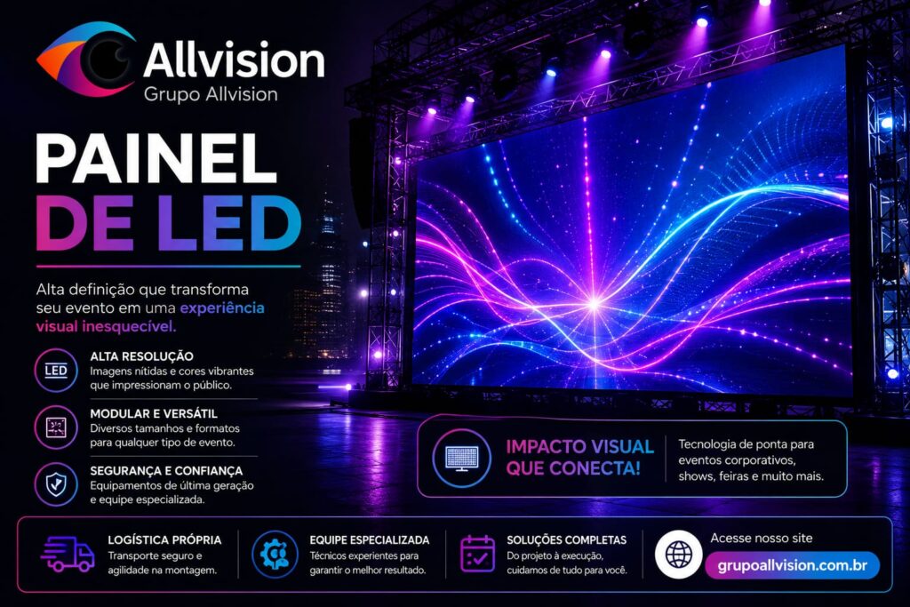 Aluguel de Painel de Led em São paulo, Guarulhos, Campinas, Ribeirão preto Para Eventos Palestras E Congressos - Deixe Seu EVENTO em Destaque em 2026