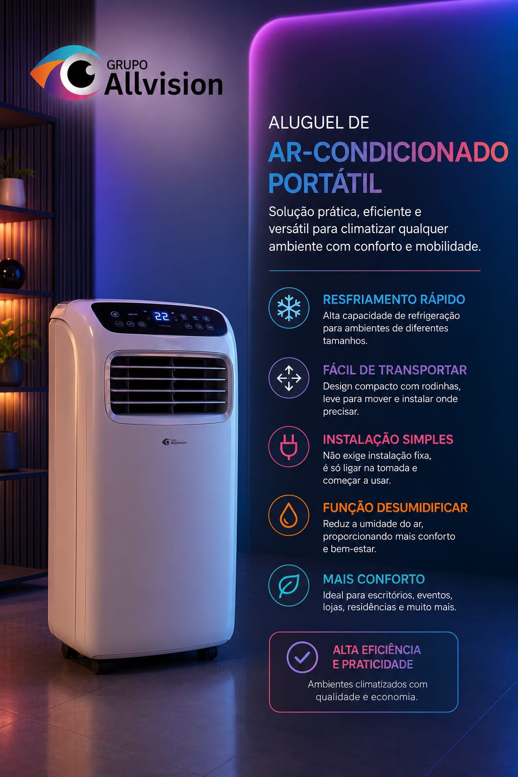 Aluguel de Ar-Condicionado Portátil para Eventos e Ambientes em, São Paulo, 2026