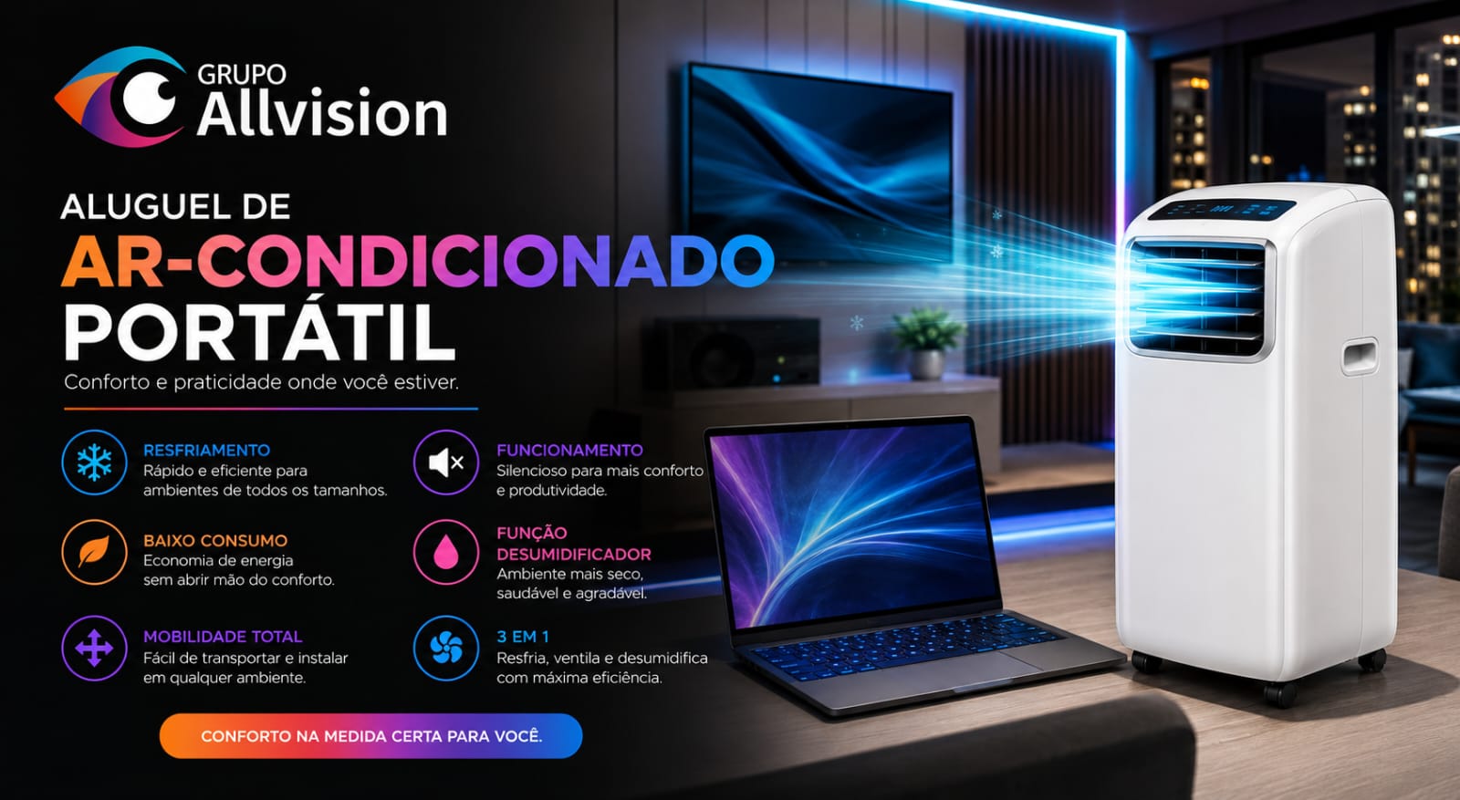 Aluguel de Ar-Condicionado Portátil para Eventos e Ambientes em, São Paulo, 2026